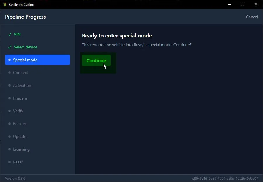 Ready to enter special mode