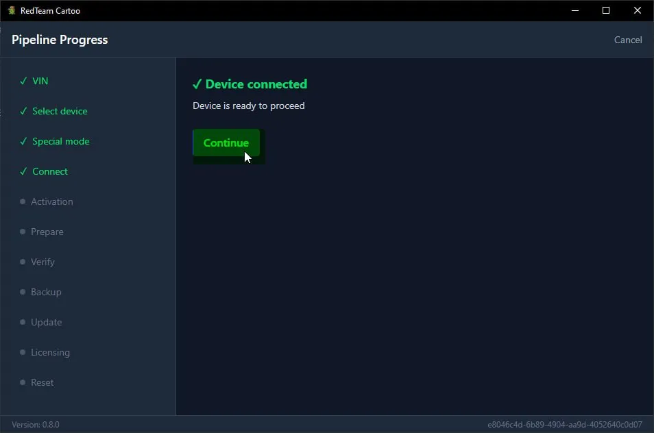 Device connected